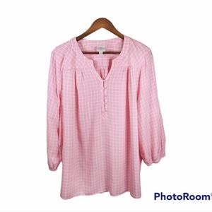 St. John's Bay, XL, Baby pink with white check